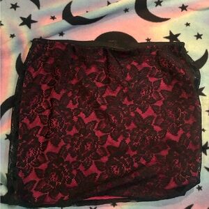 Black and Red Lace Skirt